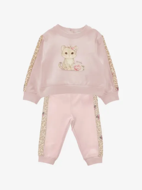 Monnalisa Leopard Cub graphic-print tracksuit set