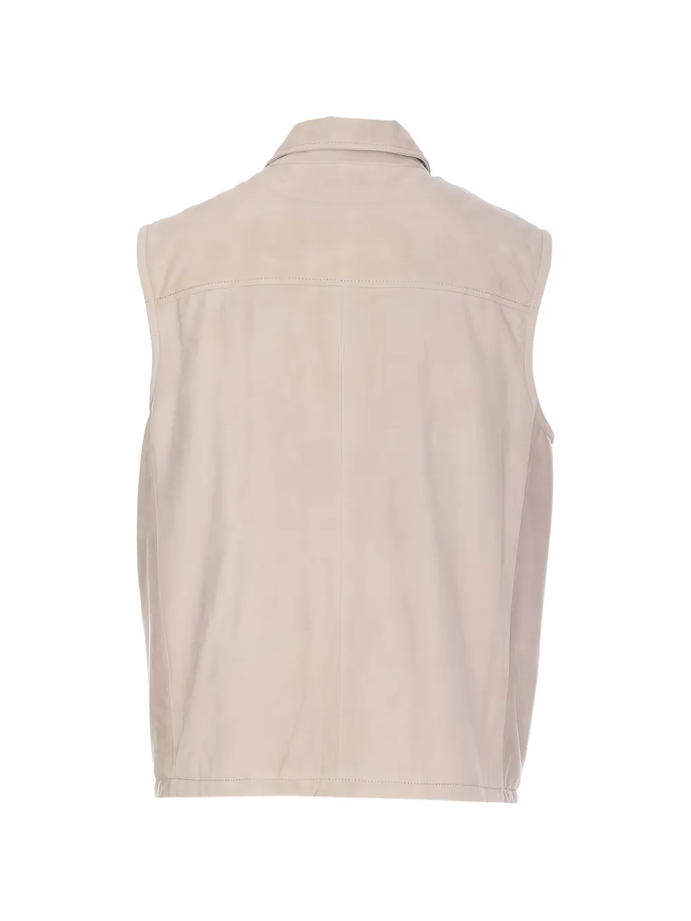  Brunello Cucinelli Leather Sleeveless Jacket - Neutro 