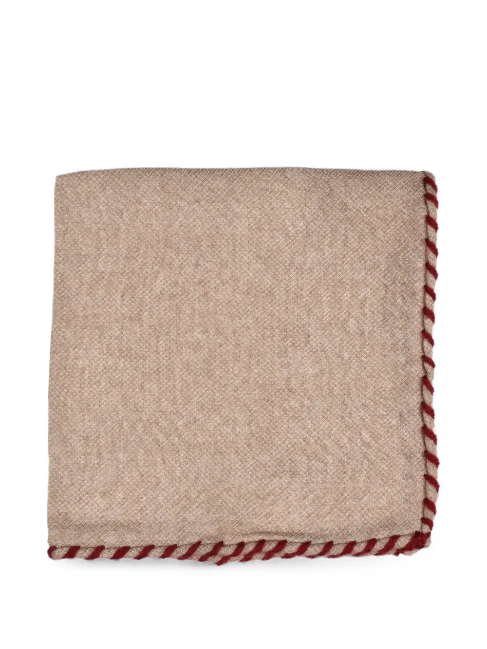 Brunello Cucinelli contrast-trim pocket square - Nude