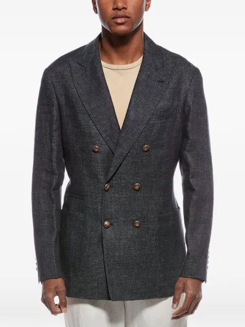 Brunello Cucinelli double-breasted linen blazer