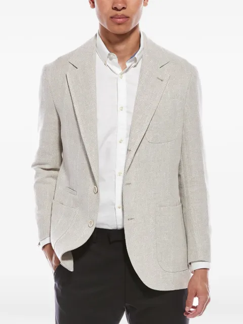 Brunello Cucinelli herringbone-pattern single-breasted blazer