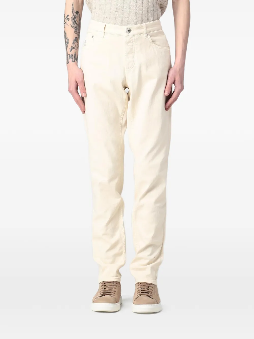 Brunello Cucinelli slim-fit jeans - Toni neutri
