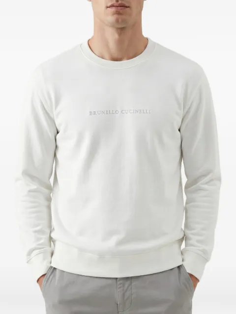 Brunello Cucinelli logo-embroidered crew-neck sweatshirt