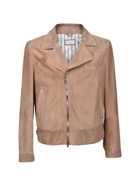 Brunello Cucinelli suede biker suede jacket
