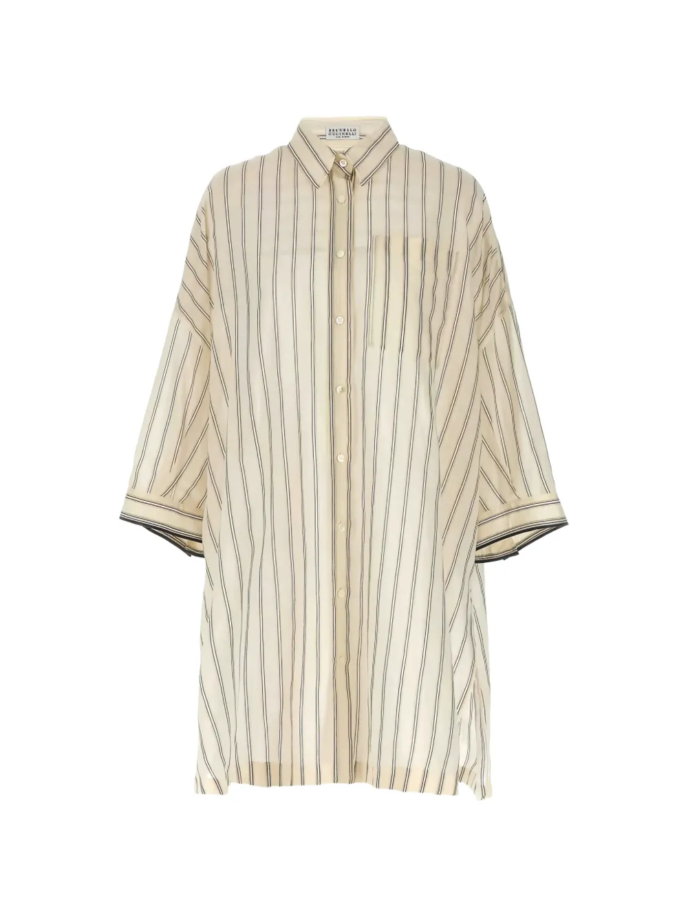 Brunello Cucinelli striped oversized shirt - Nude