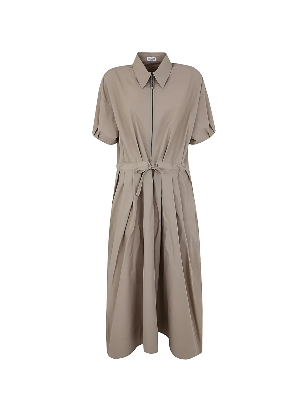 Brunello Cucinelli waist-tie shirt midi dress - Neutrals