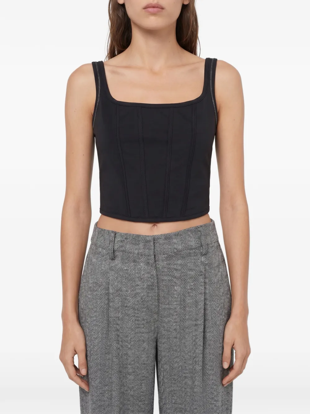 Brunello Cucinelli panelled corset-style top - Schwarz
