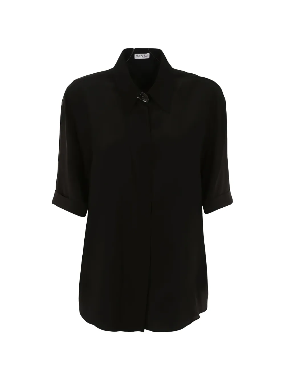 Brunello Cucinelli relaxed-fit silk shirt - Nero