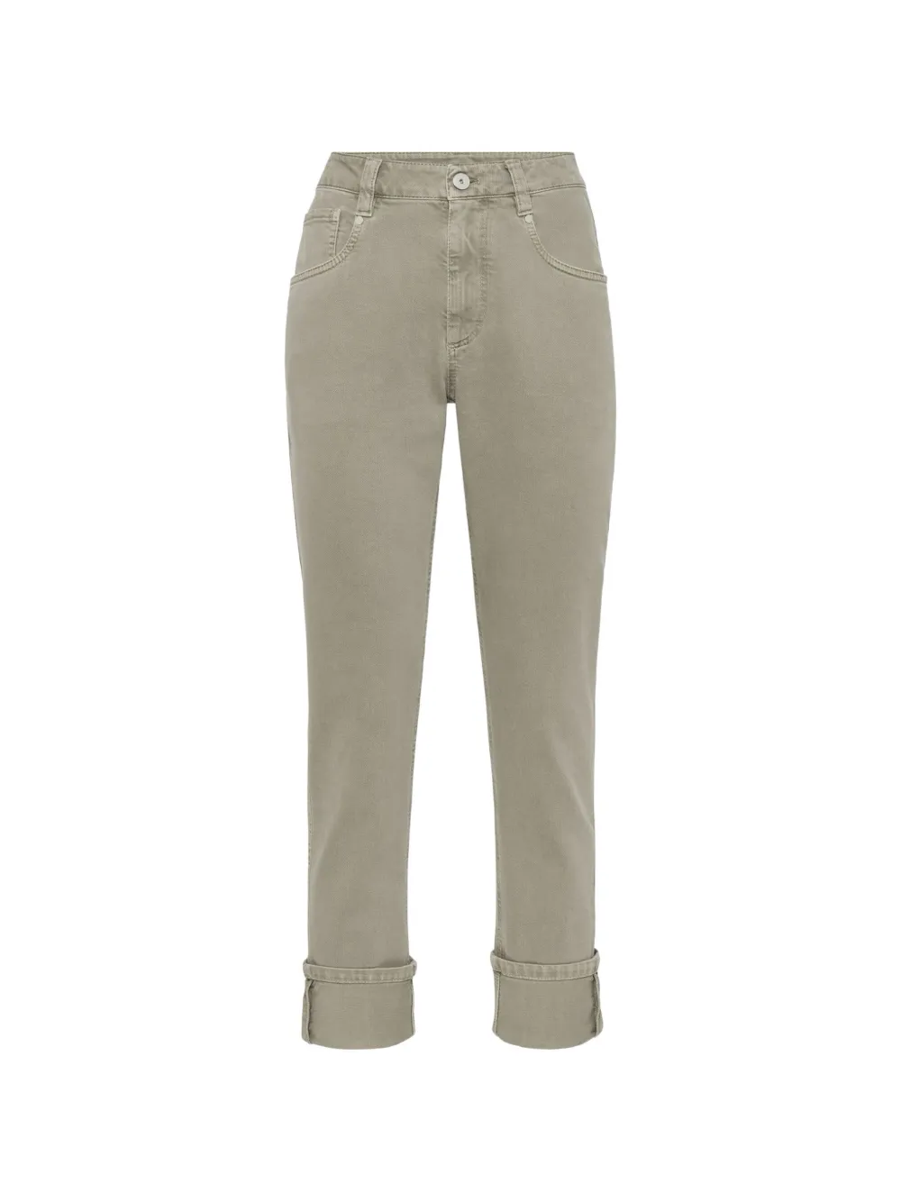 Brunello Cucinelli straight-leg cuffed jeans - Verde
