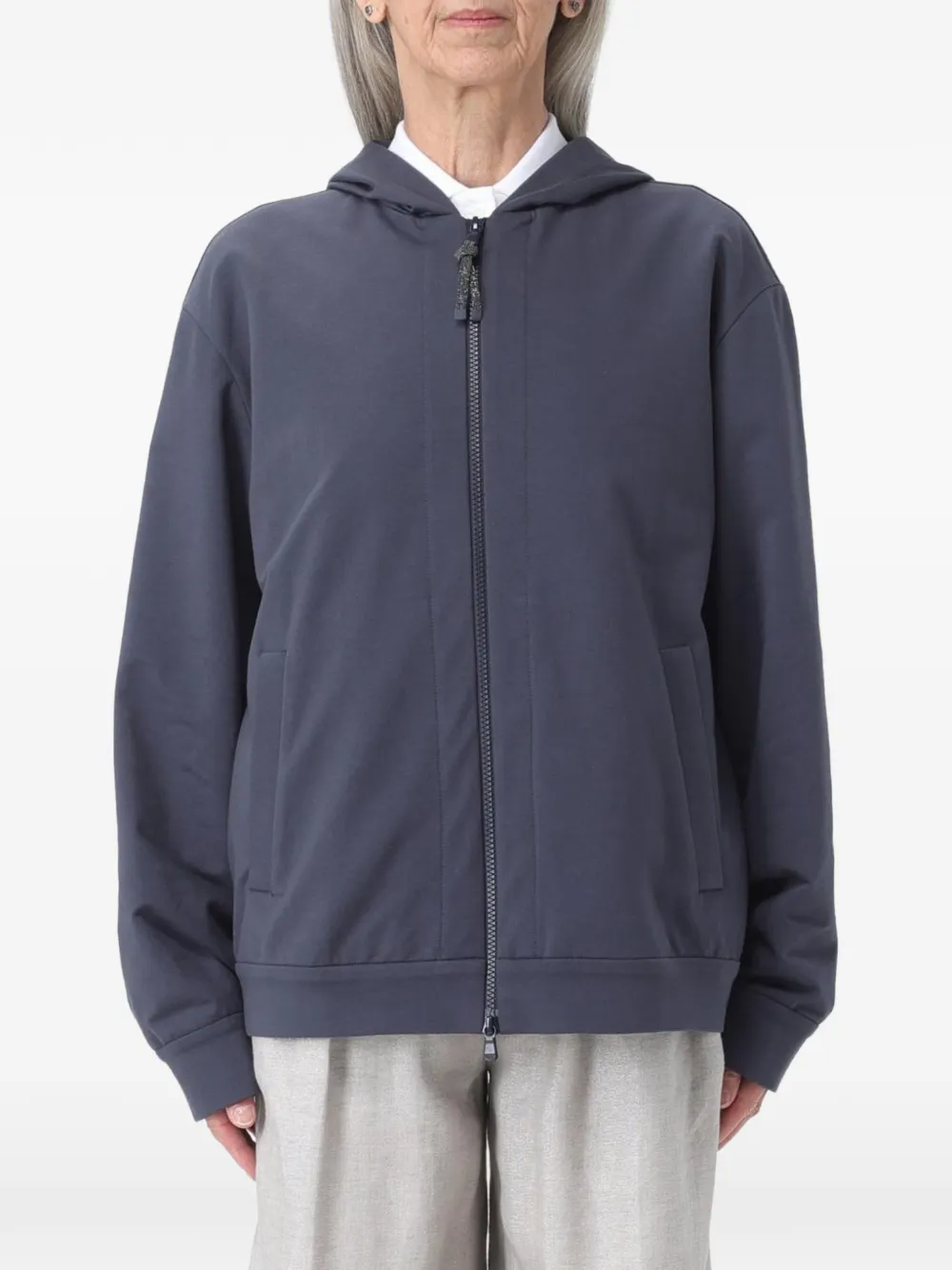 Brunello Cucinelli zip-up hoodie - Blue