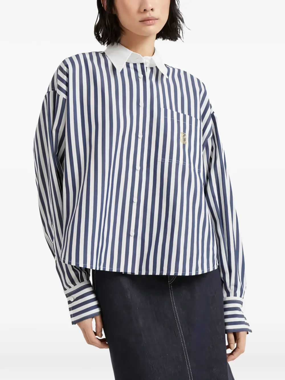  Brunello Cucinelli Striped Shirt - Azul 