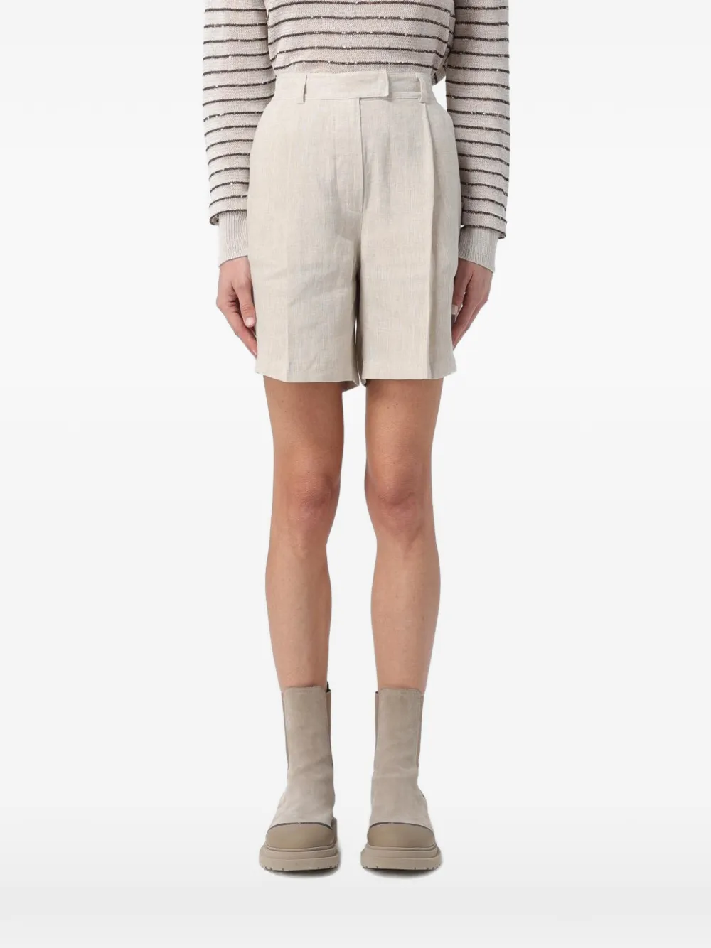 Brunello Cucinelli tailored pleated shorts - Toni neutri