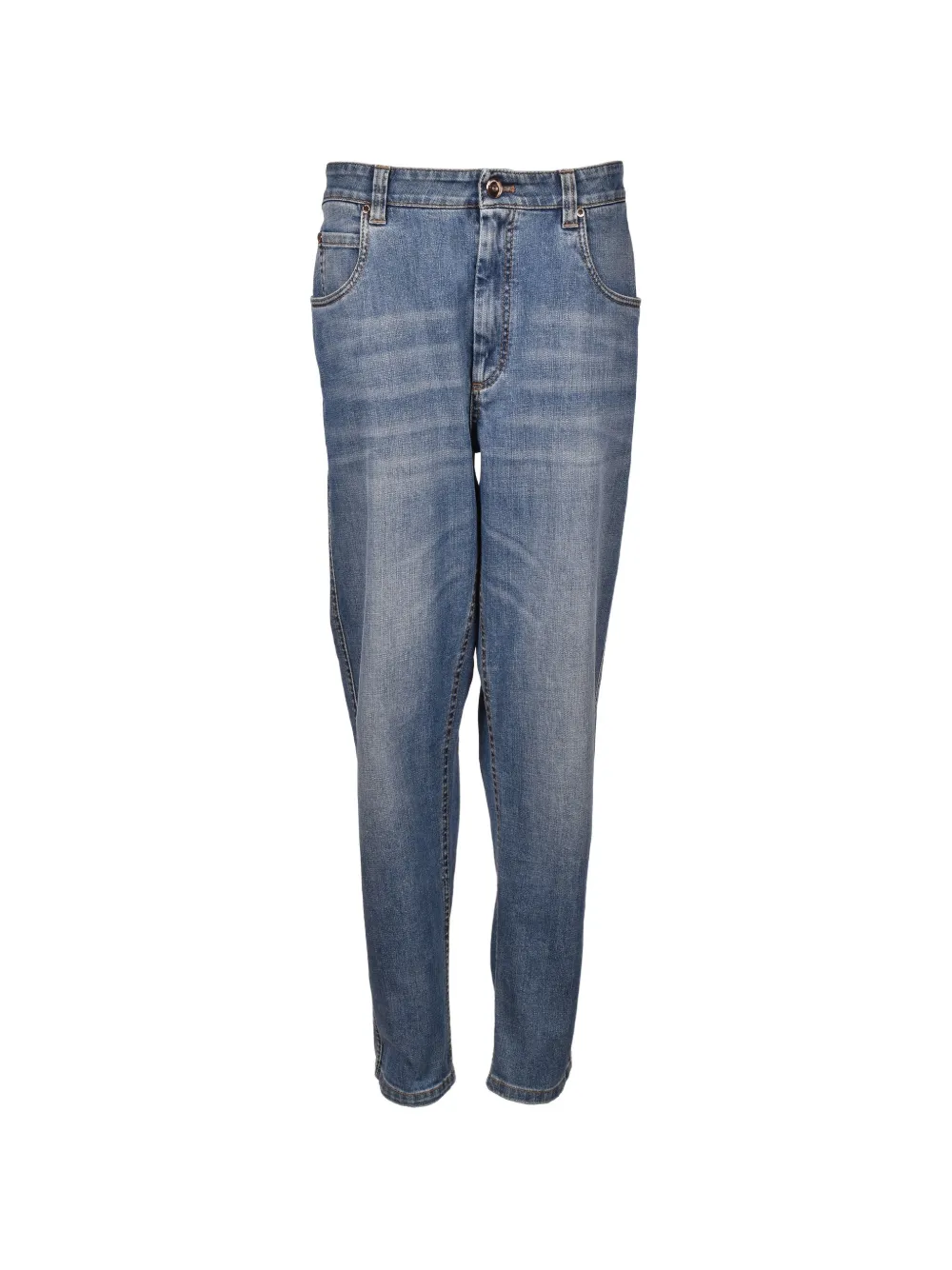 Brunello Cucinelli whiskered-effect jeans - Blu