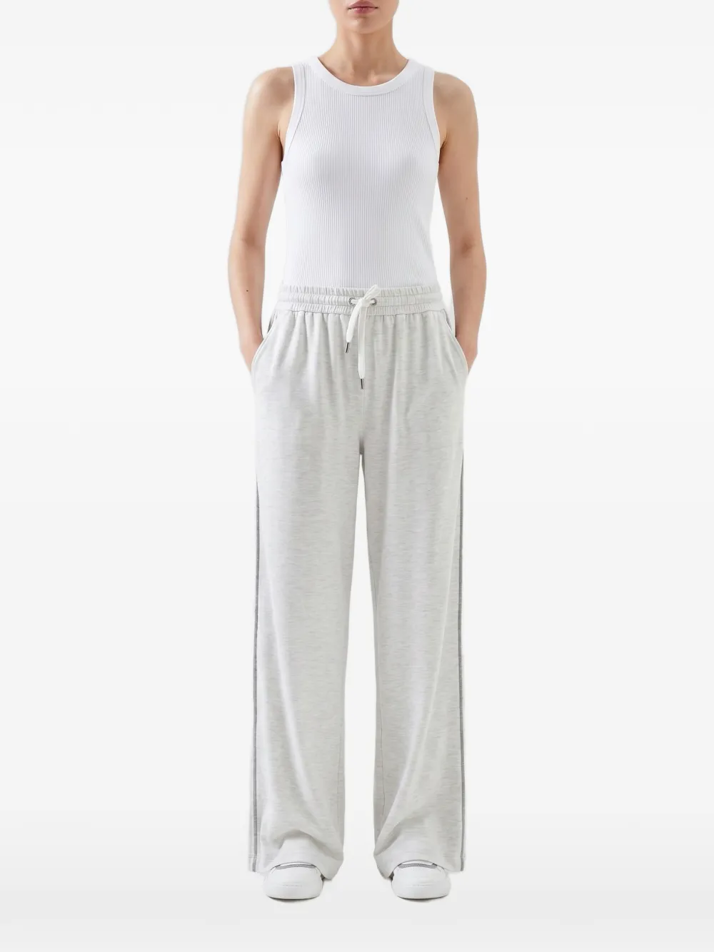 Brunello Cucinelli Pantaloni sportivi a gamba ampia - Grigio