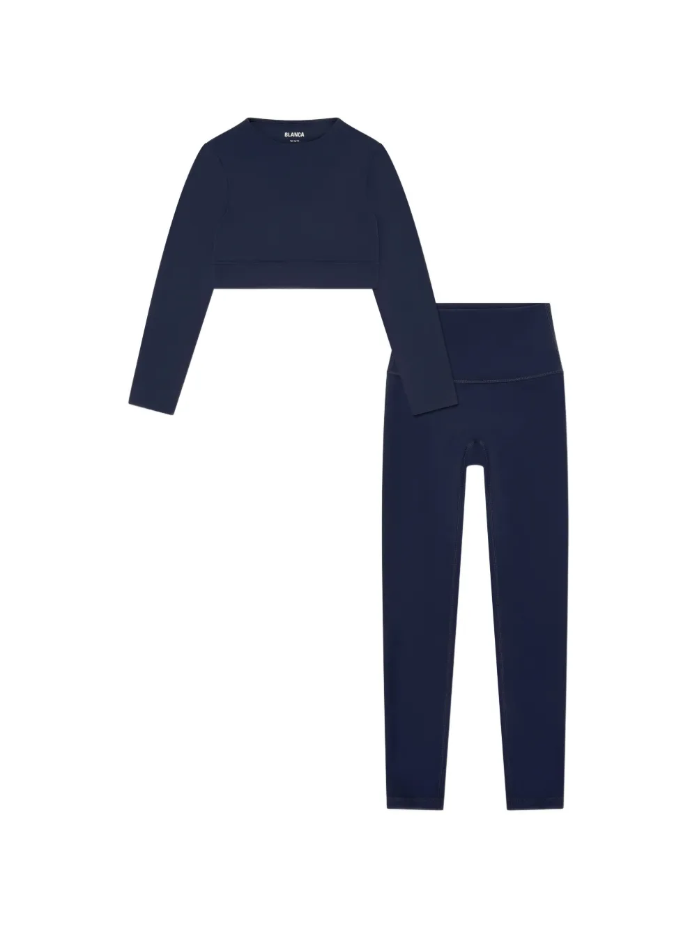 Blanca Sport Kids cropped long-sleeve top and legging set - Blu