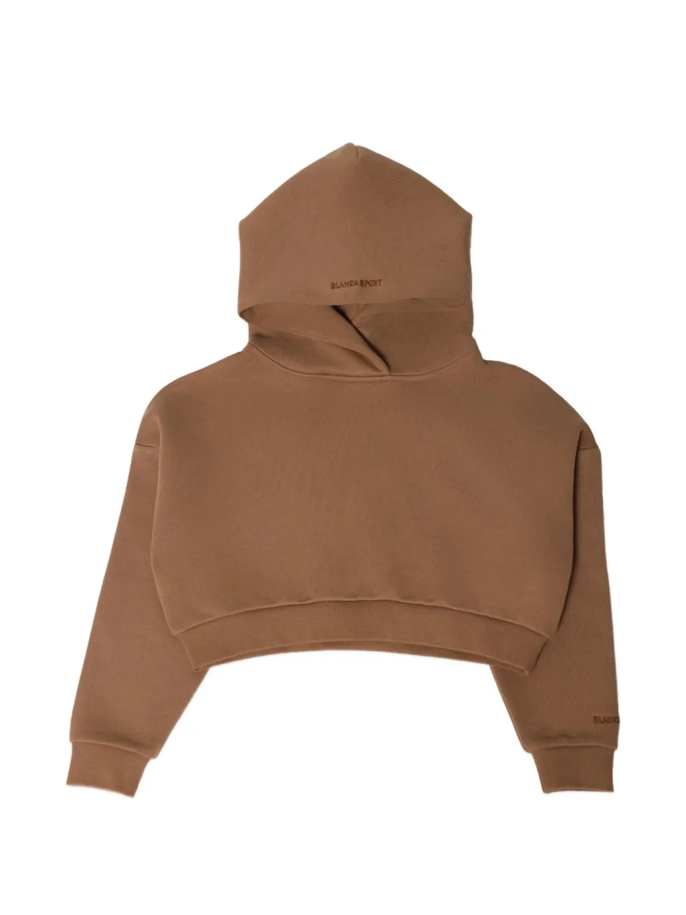 Blanca Sport Kids logo-embroidered cropped hoodie - Marrone