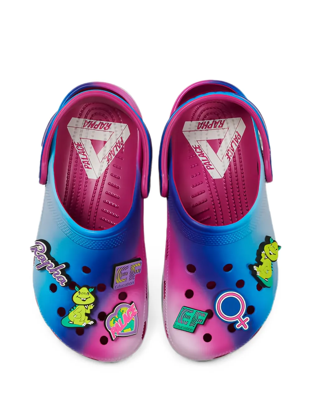 Crocs x Palace x Rapha EF Education First Classic Clog rubber sandals Blauw