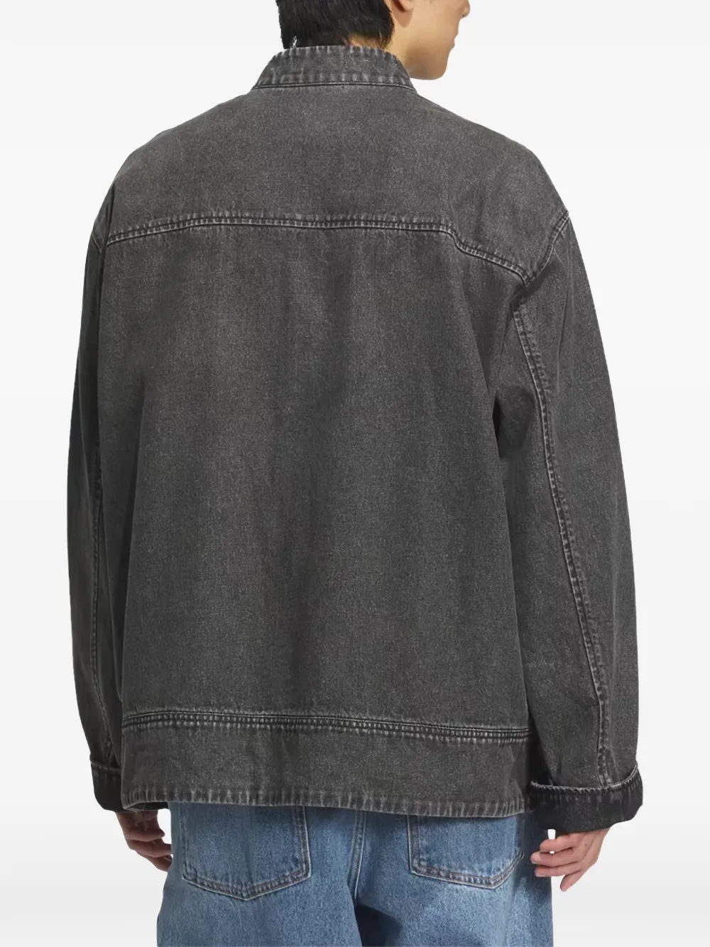 adidas frog-fastening denim jacket Grijs