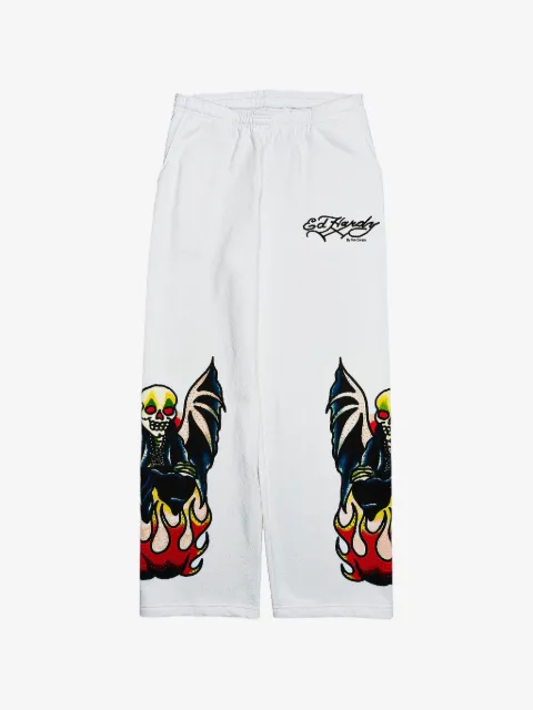 Ed Hardy rhinestone-embellished baggy track pants
