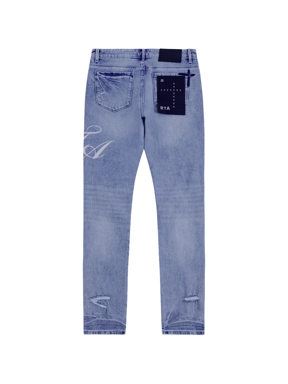 RTA Bryant jeans met cursieve print Blauw