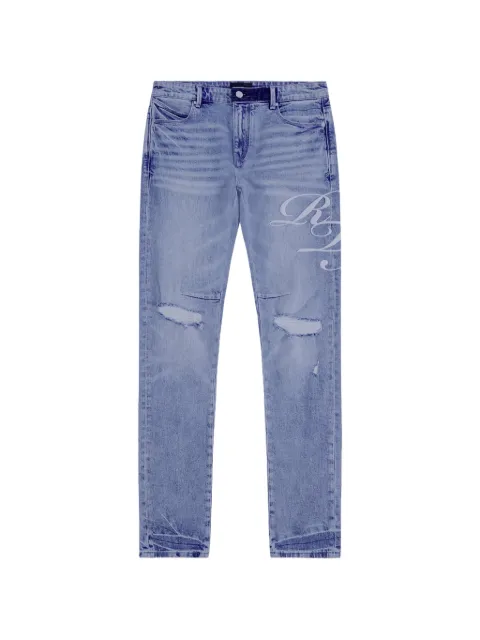 RTA Bryant cursive-print jeans