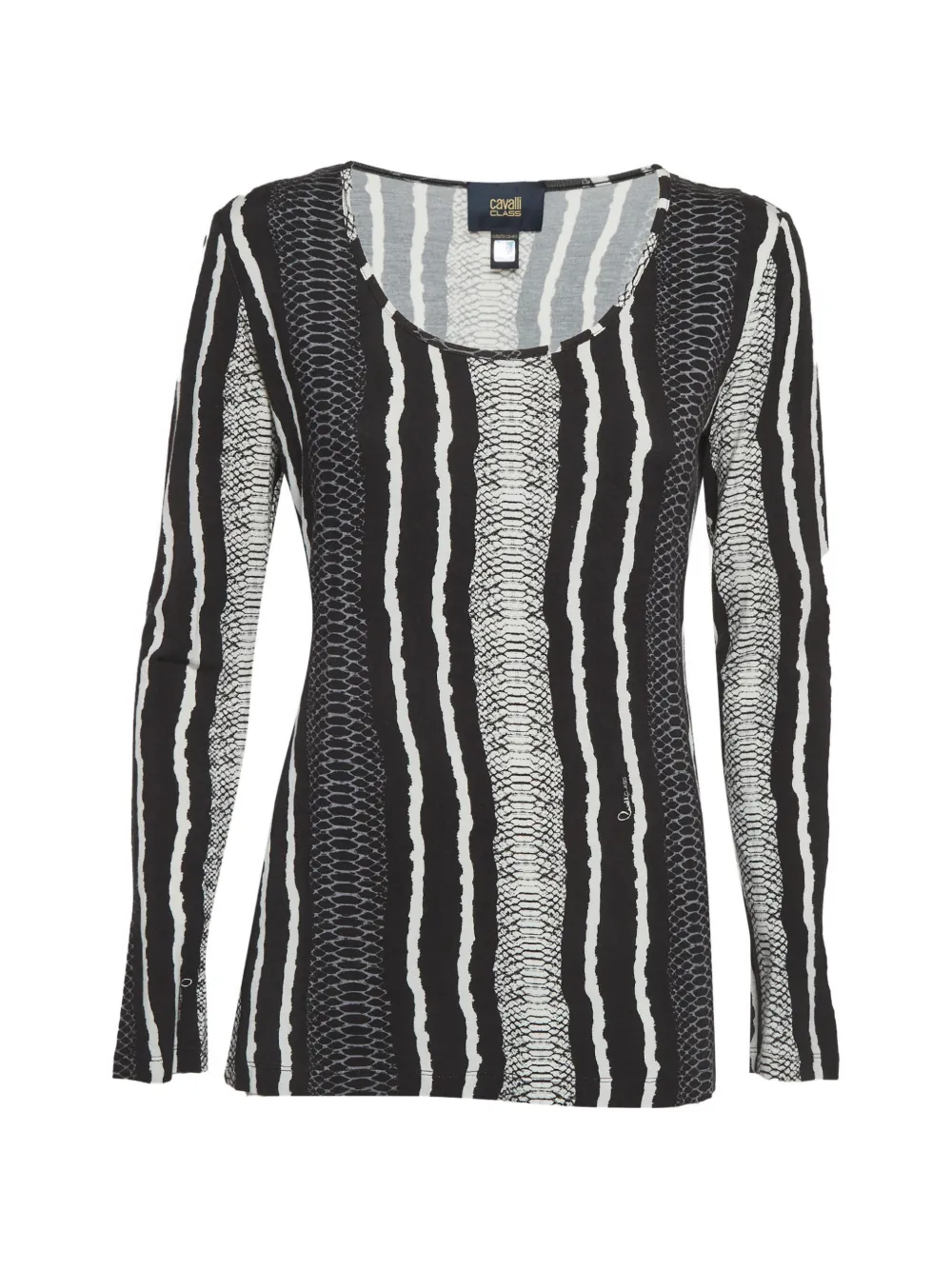 Cavalli Class snakeskin-print long-sleeve top - Nero