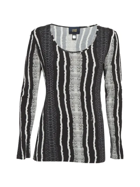 Cavalli Class snakeskin-print long-sleeve top