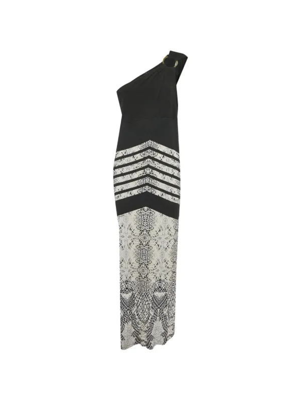 snake print one shoulder dress Roberto Cavalli snake-print one-shoulder Maxi Dress | Neutrals
