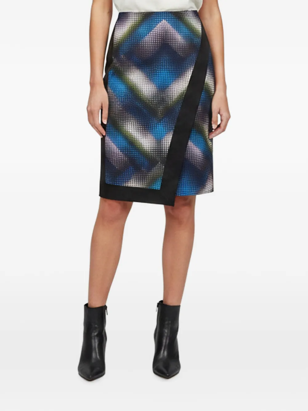 Karen Millen printed wrap mid-length skirt - Schwarz