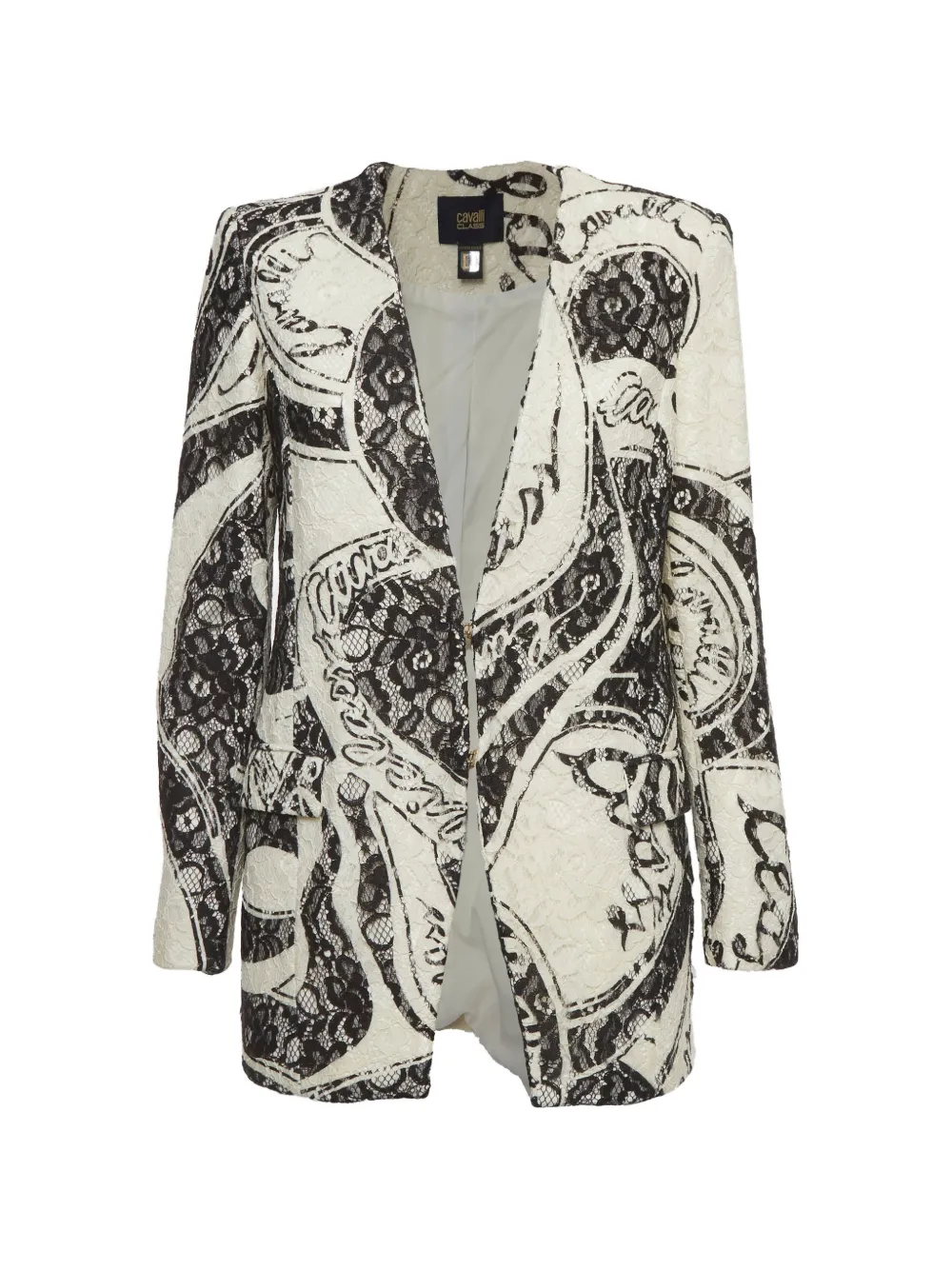 Cavalli Class lace tailored blazer - Toni neutri
