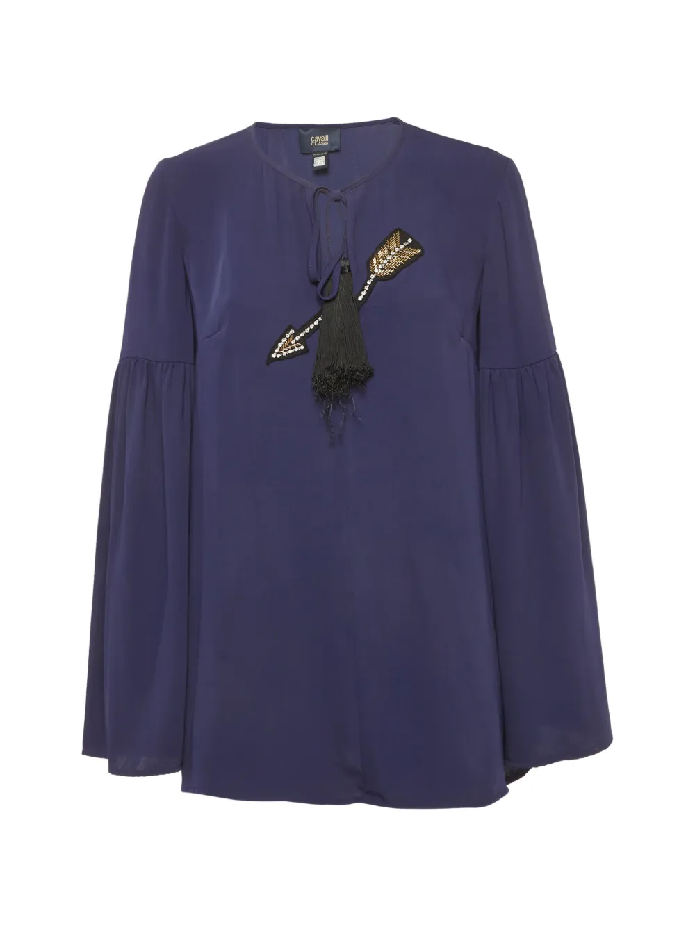 Roberto Cavalli Vintage embellished lace-up blouse - Blu
