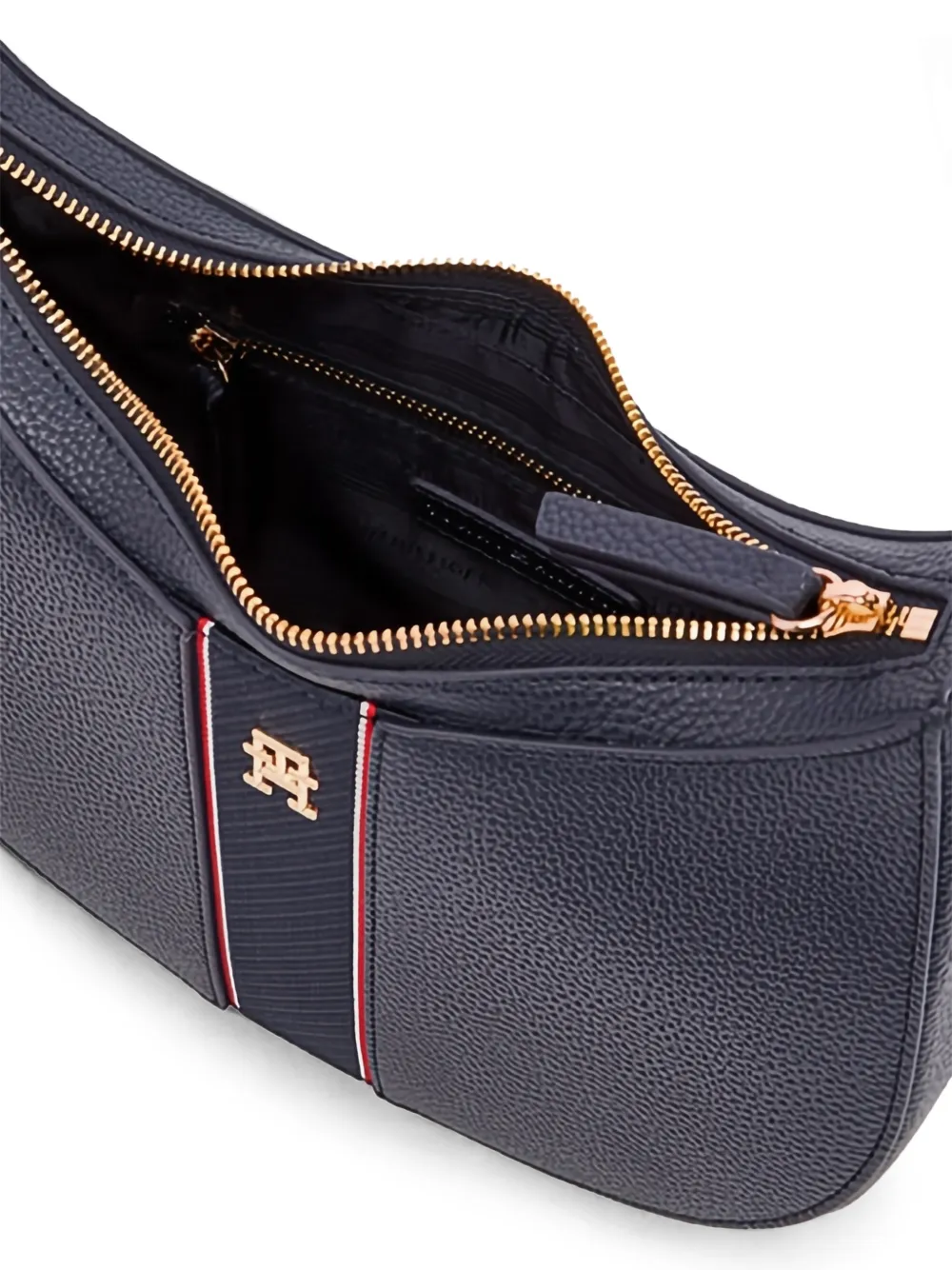 Tommy Hilfiger Gestreepte shopper met logoplakkaat Blauw