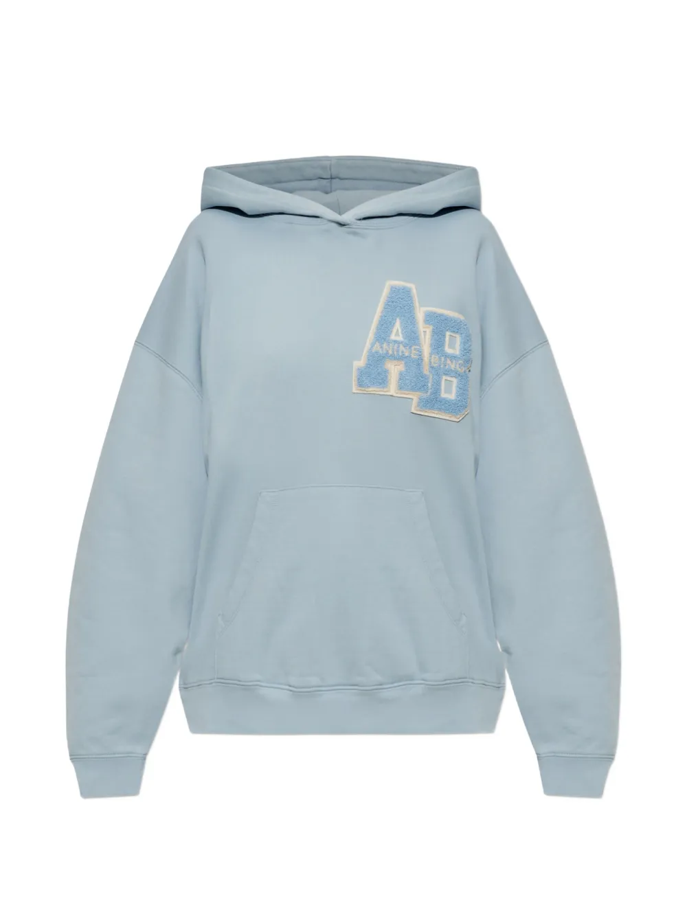 ANINE BING Harvey logo-patch hoodie - Blu