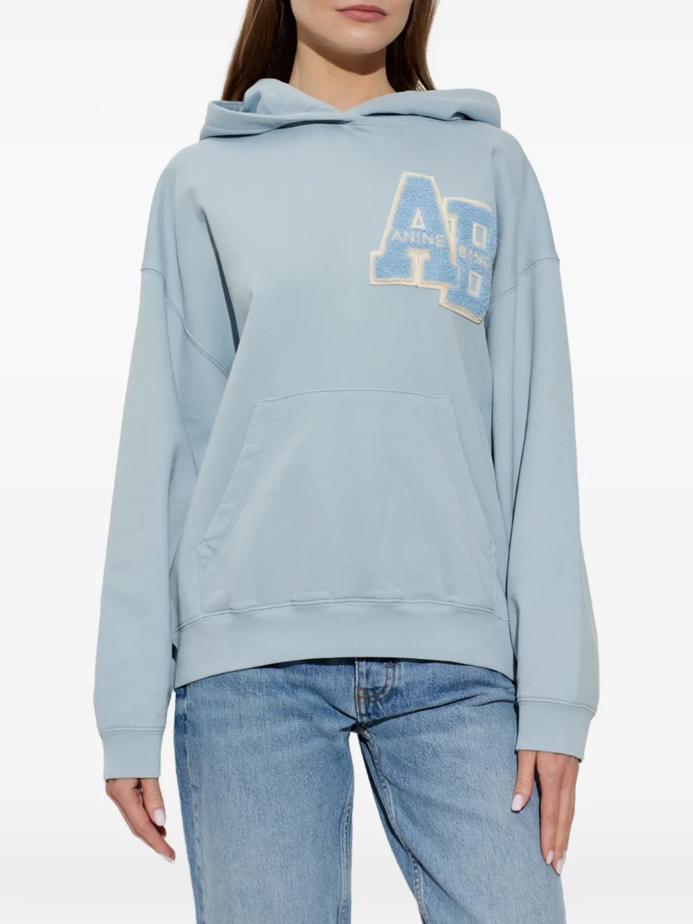 ANINE BING Harvey hoodie met logopatch Blauw