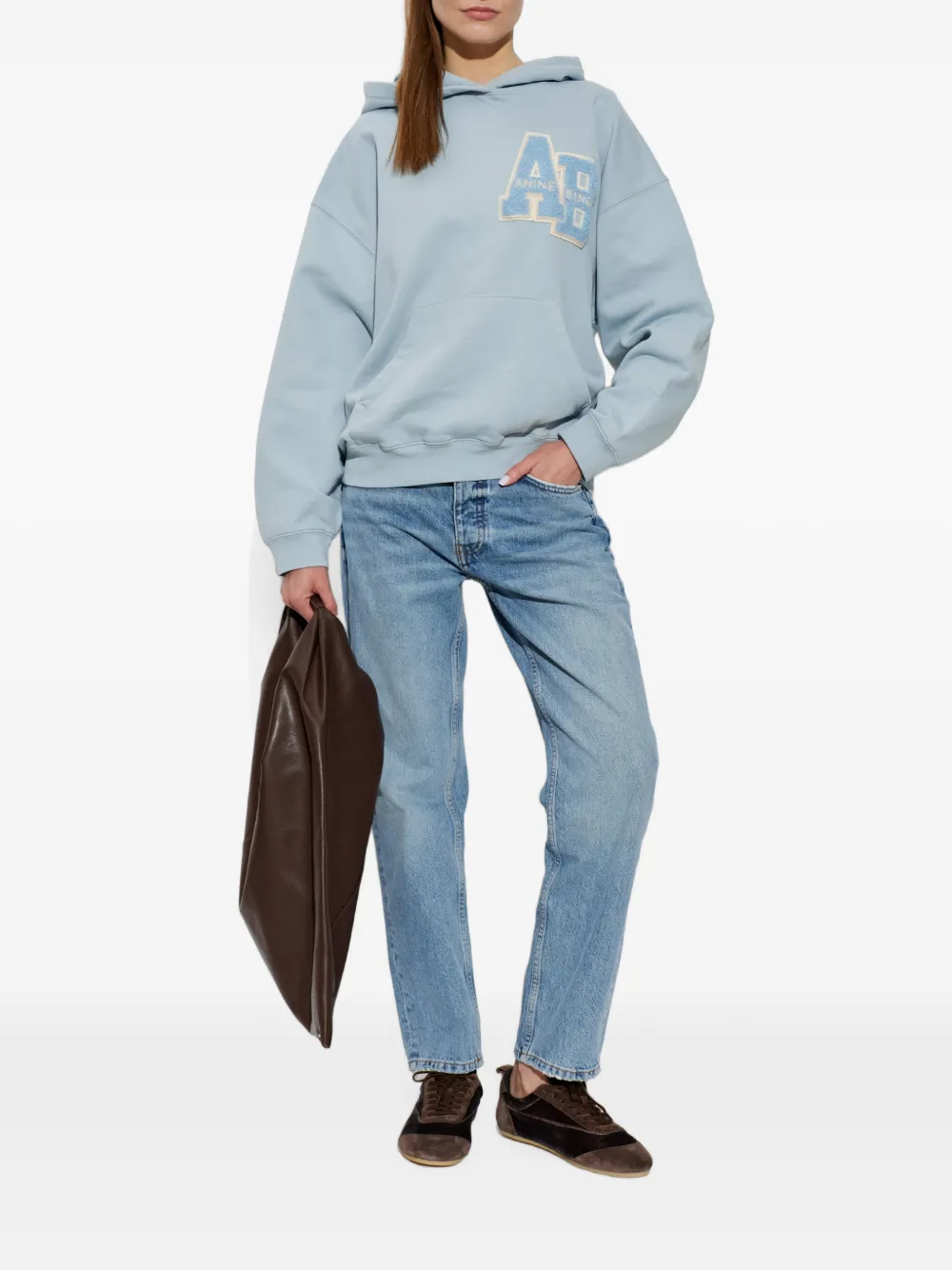 ANINE BING Harvey hoodie met logopatch Blauw