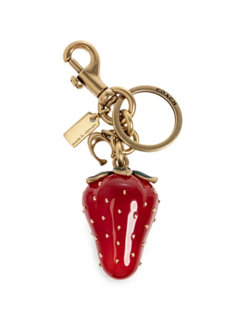 Coach strawberry-charm keyring