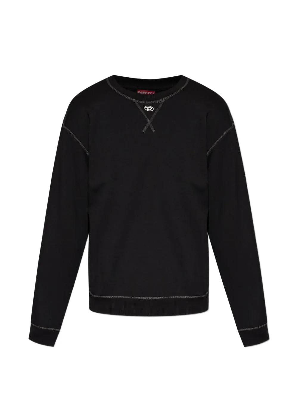 Diesel S-Norm-TR Sweatshirt mit Logo-Schild - Schwarz