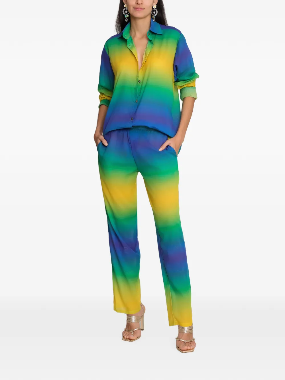 Amir Slama x Tati Barbieri straight broek met kleurverloop Blauw
