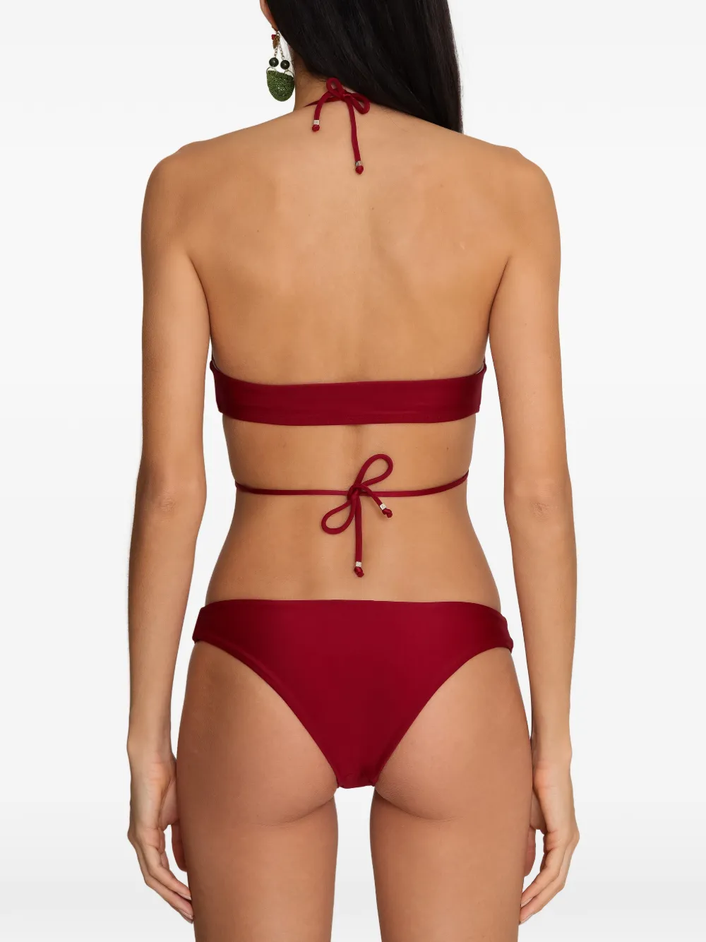Amir Slama x Tati Barbieri bikini met halternek en veters Rood