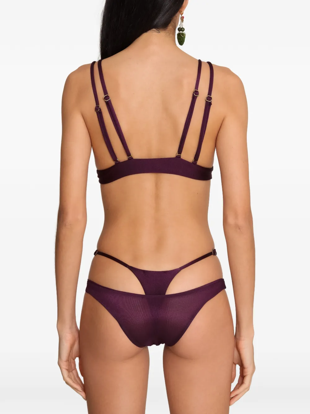 Amir Slama x Tati Barbieri bikini met mesh vlakken en uitgesneden details Paars
