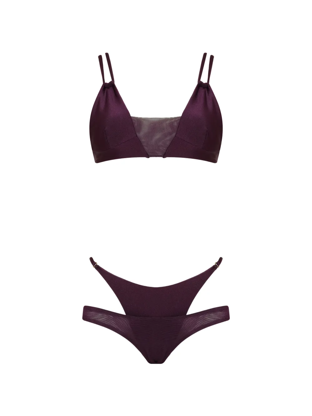 Amir Slama x Tati Barbieri Bikini mit Mesh-Einsatz - Violett