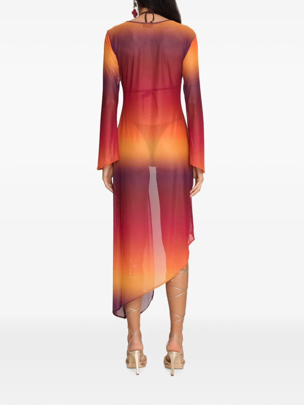 Amir Slama x Tati Barbieri asymmetrische strandbedekking met ombré-effect Oranje