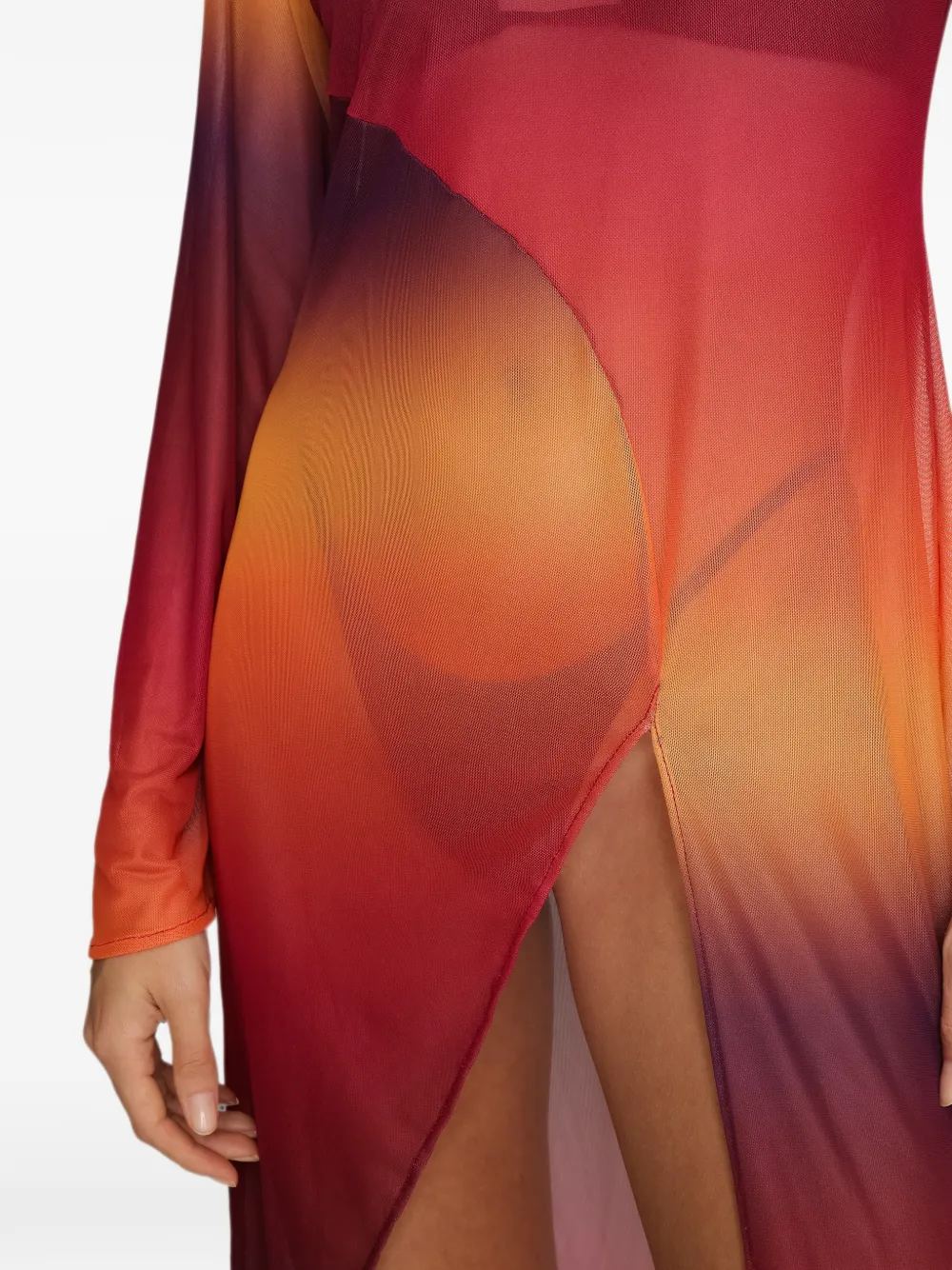Amir Slama x Tati Barbieri asymmetrische strandbedekking met ombré-effect Oranje