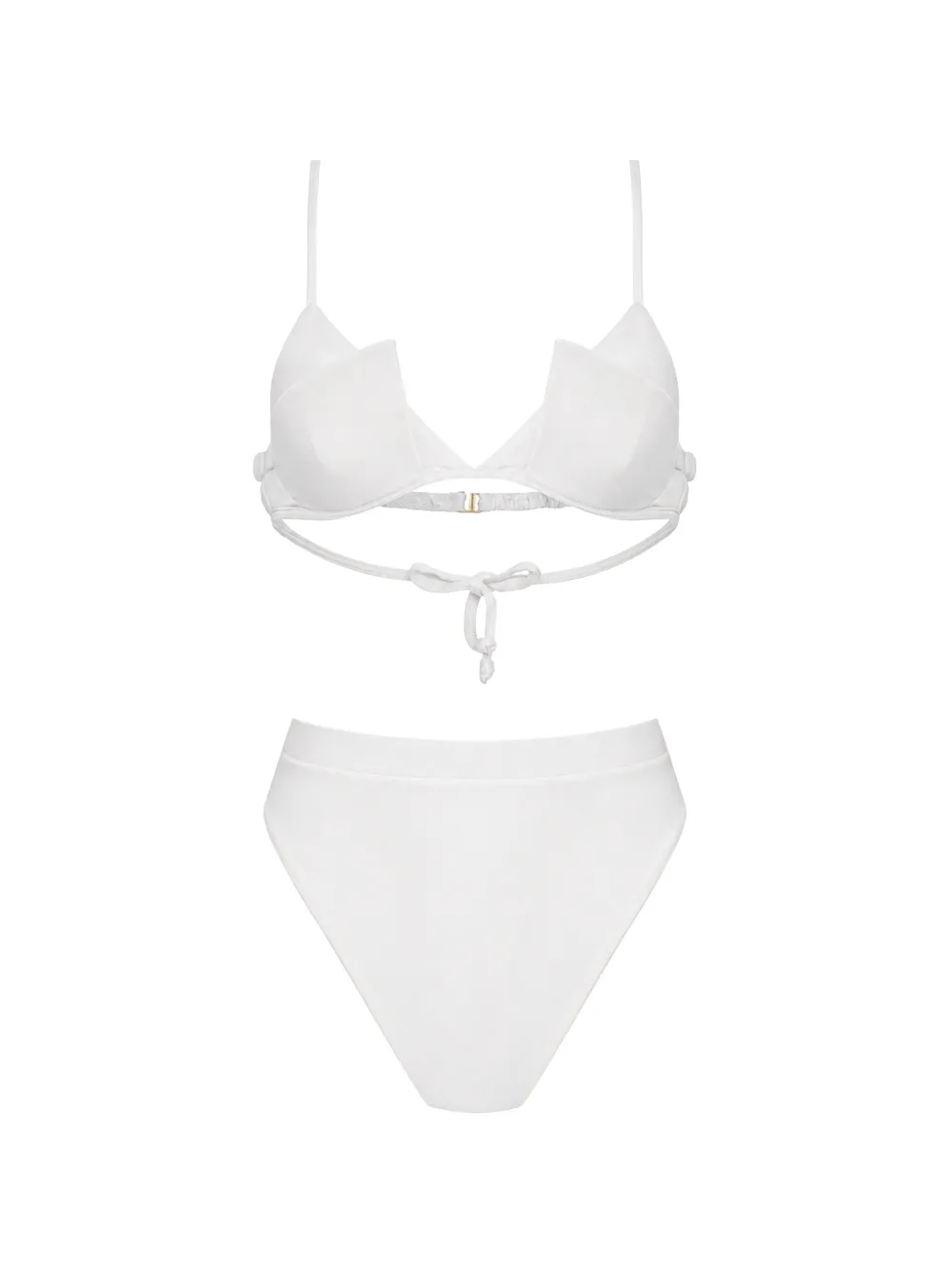 Amir Slama x Tati Barbieri High-Waist-Bikini mit geometrischem Design - Weiß