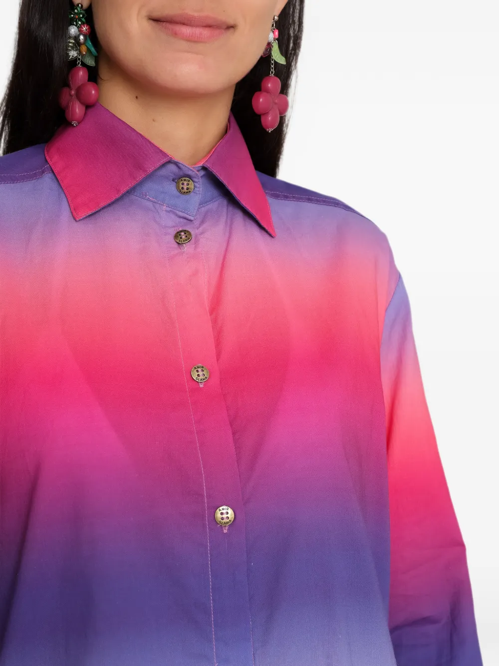 Amir Slama x Tati Barbieri blouse met kleurverloop en lange mouwen Roze