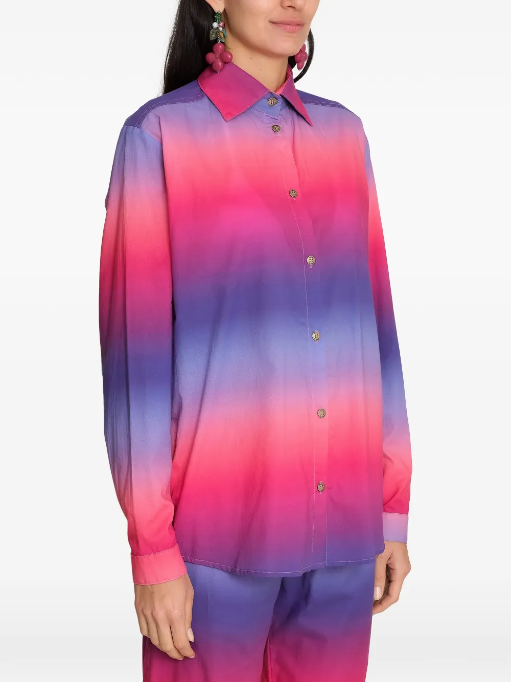 Amir Slama x Tati Barbieri blouse met kleurverloop en lange mouwen Roze