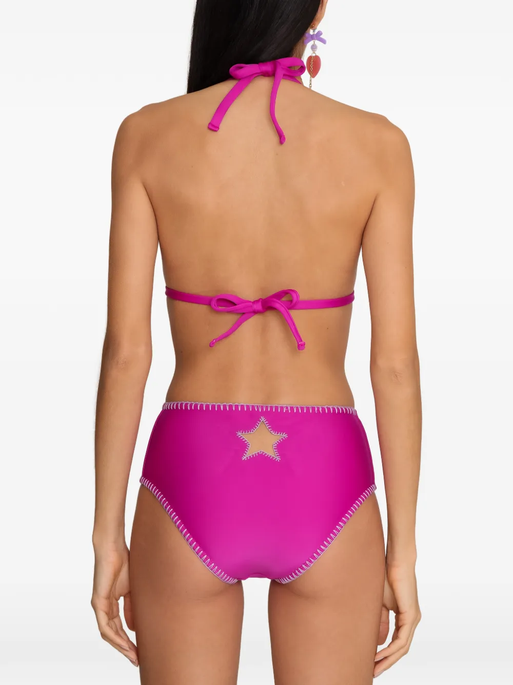 Amir Slama x Tati Barbieri bikini met stervormige uitgesneden details en stiksels Roze