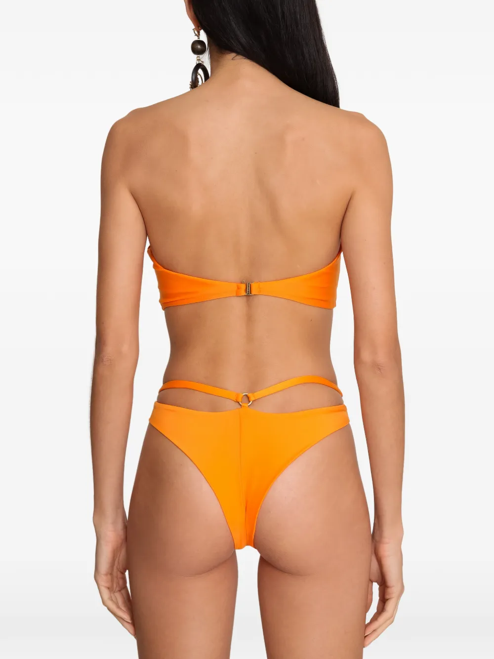 Amir Slama x Tati Barbieri bandeau bikini met ringdetail Oranje