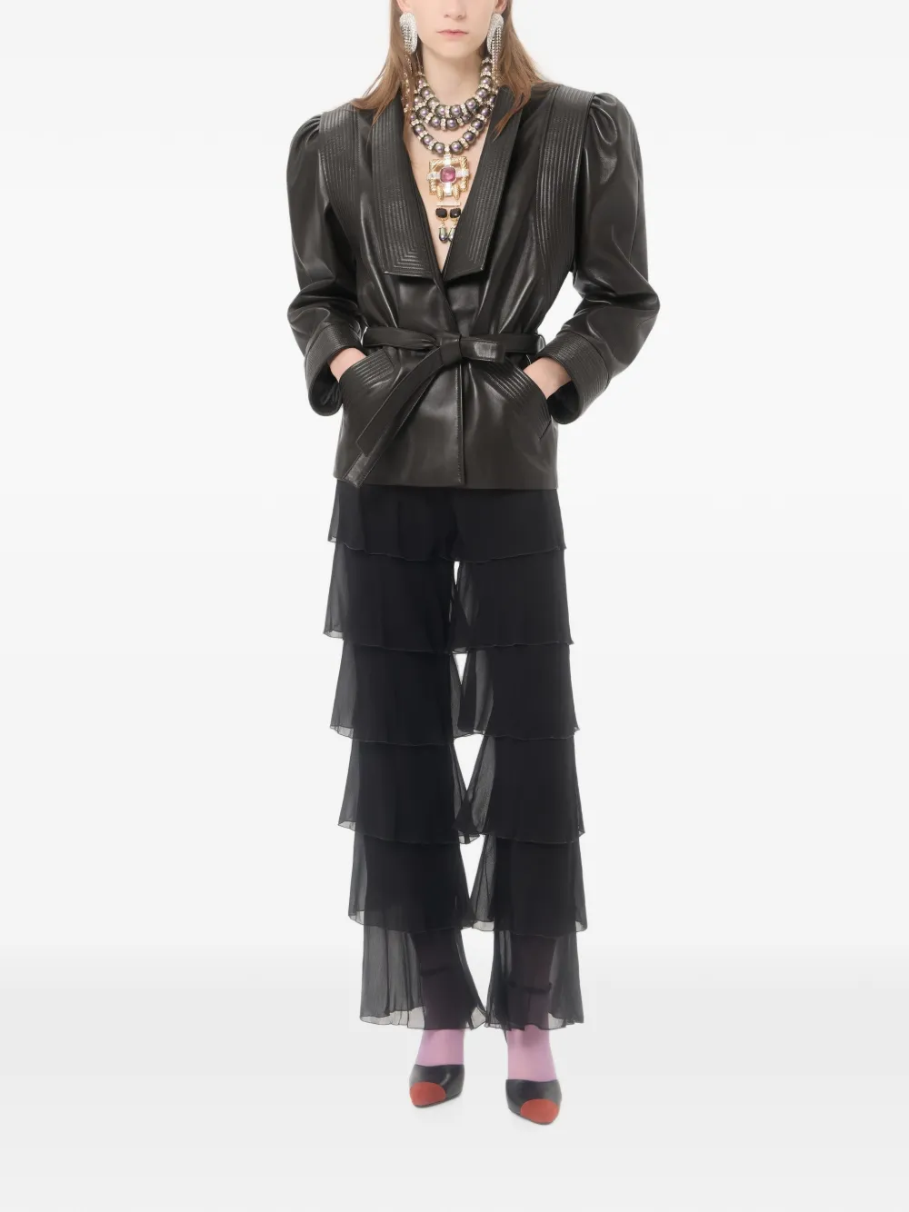 Valentino Garavani Georgette broek Zwart