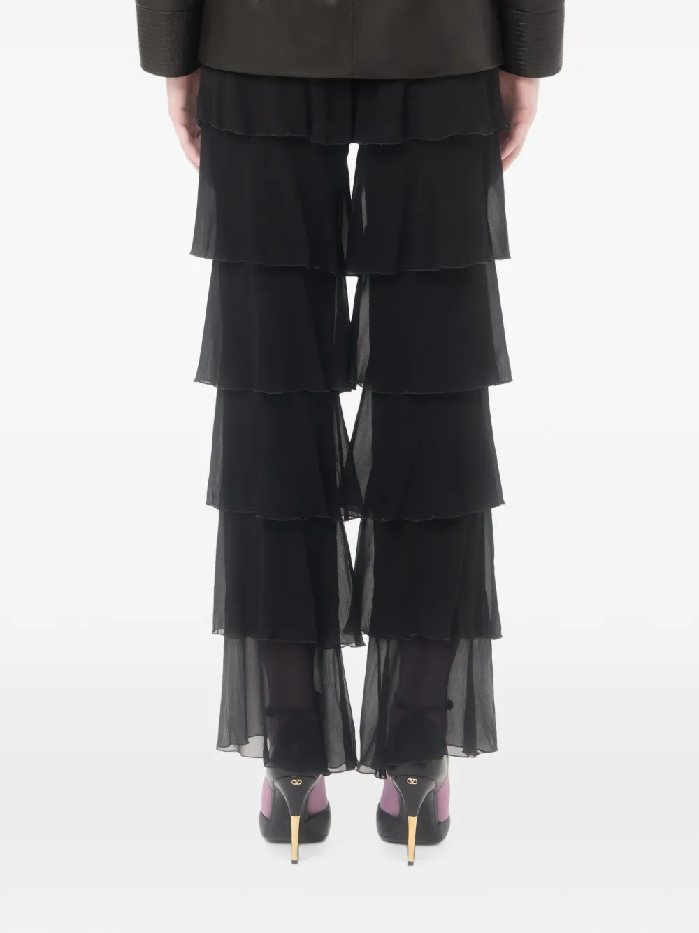 Valentino Garavani Georgette broek Zwart